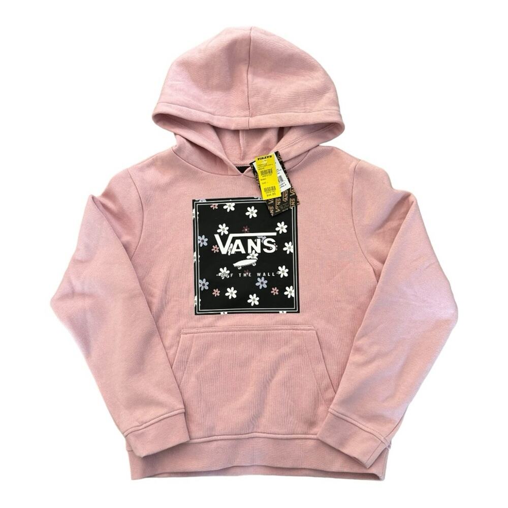 NWT VANS Winter Floral Box Girls Hoodie Mauve Sweatshirt Size Large 14-16